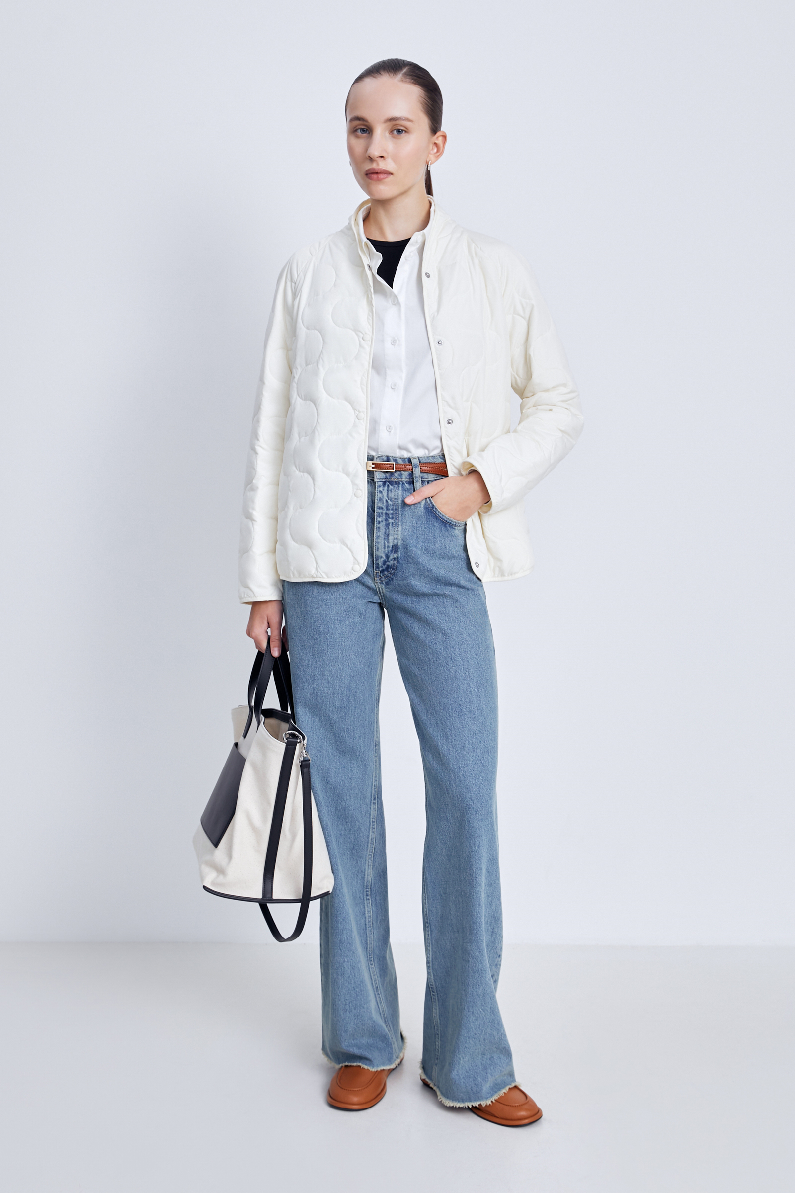 Утепленная куртка прямого силуэта