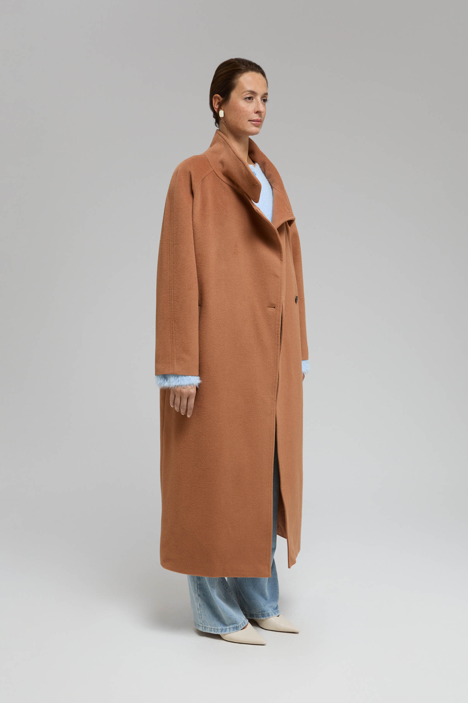 Пальто из шерсти и шелка