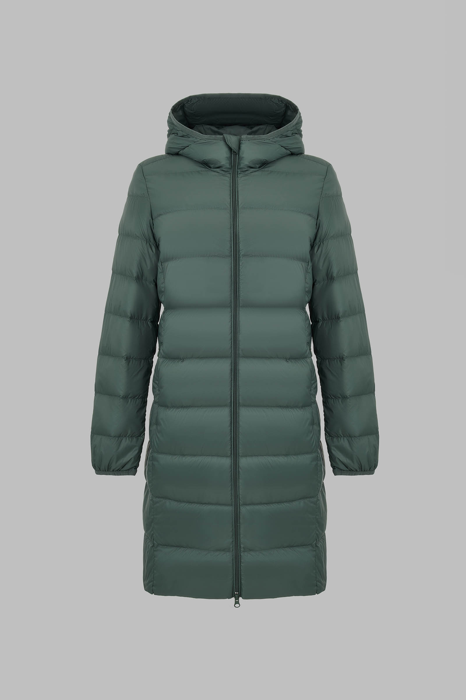 Стеганый пуховик с натуральным пухом