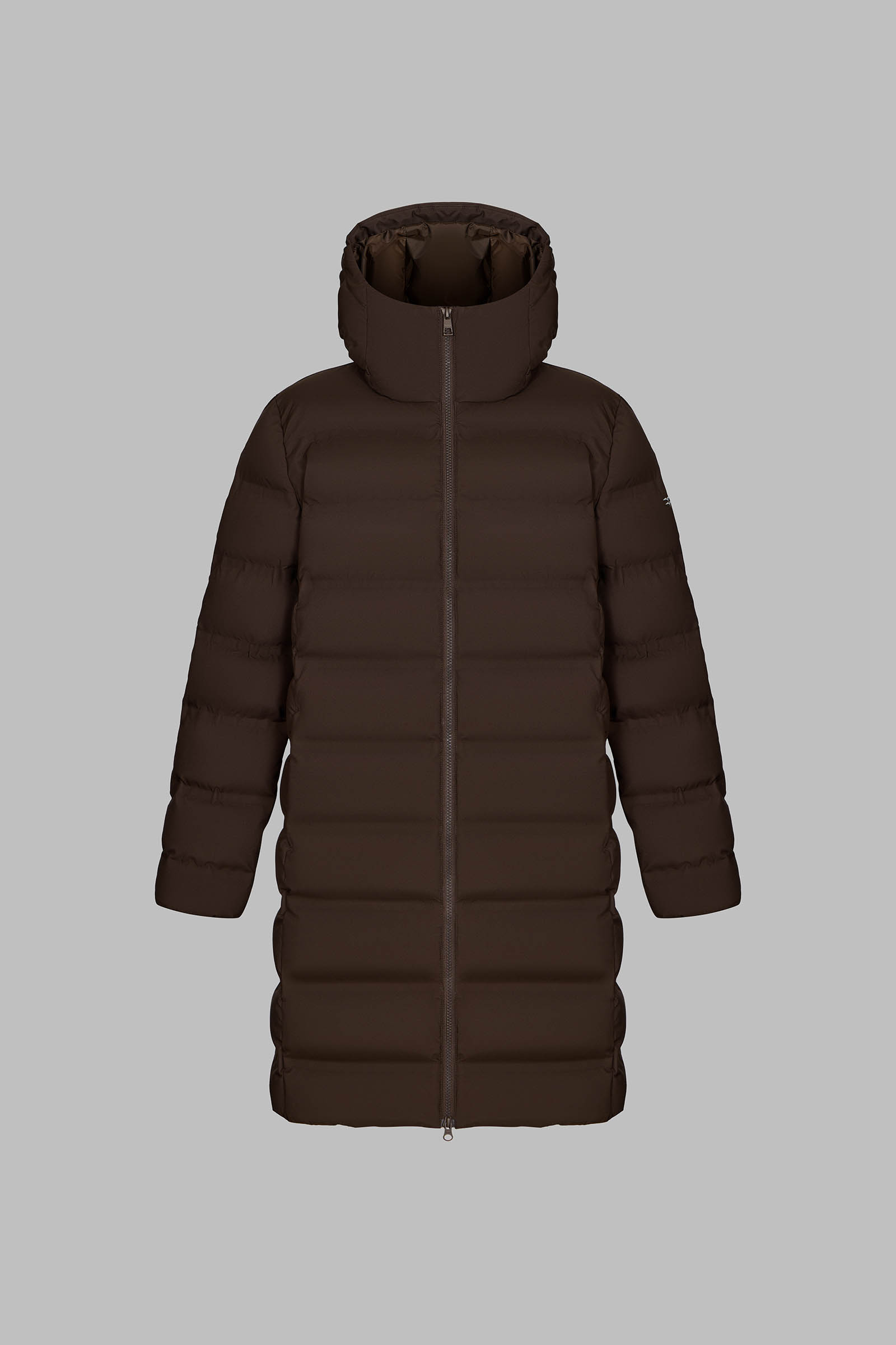 Утепленное пальто с капюшоном