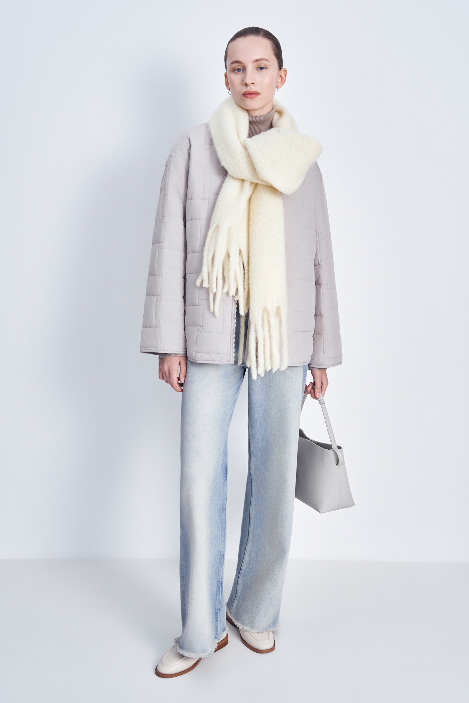 Утепленная куртка свободного силуэта