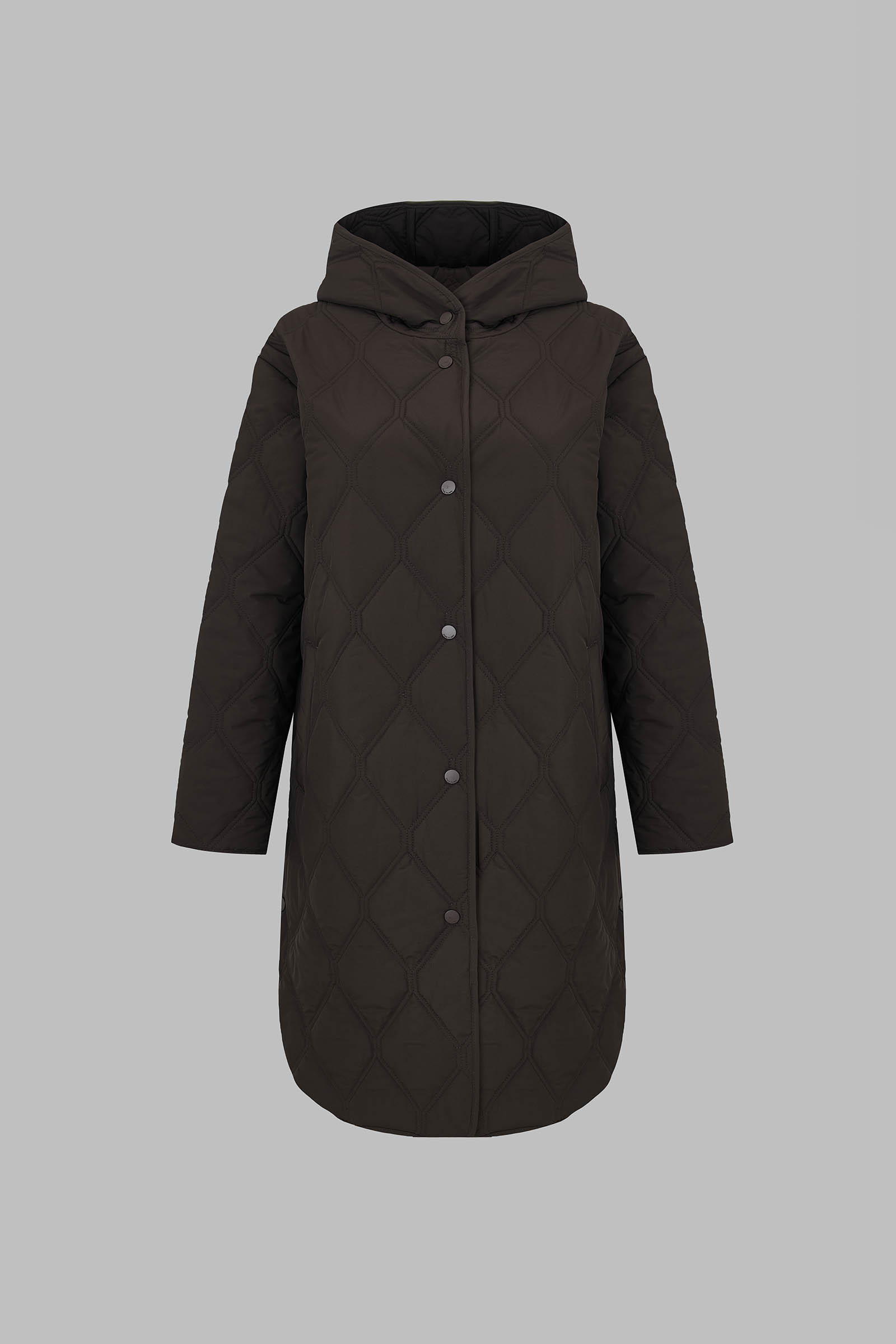 Утепленное пальто с капюшоном