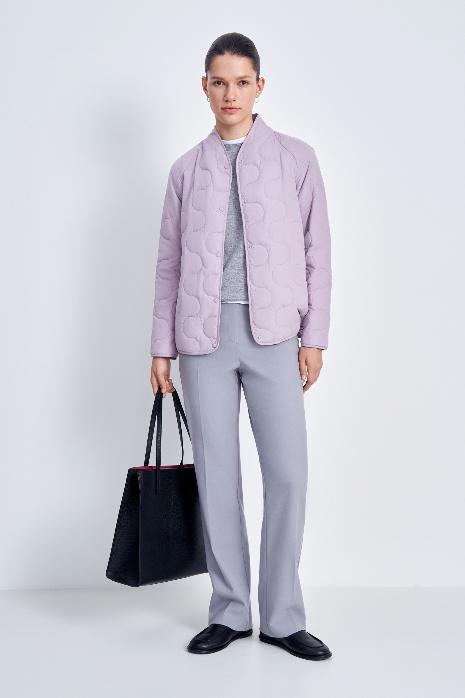 Утепленная куртка прямого силуэта