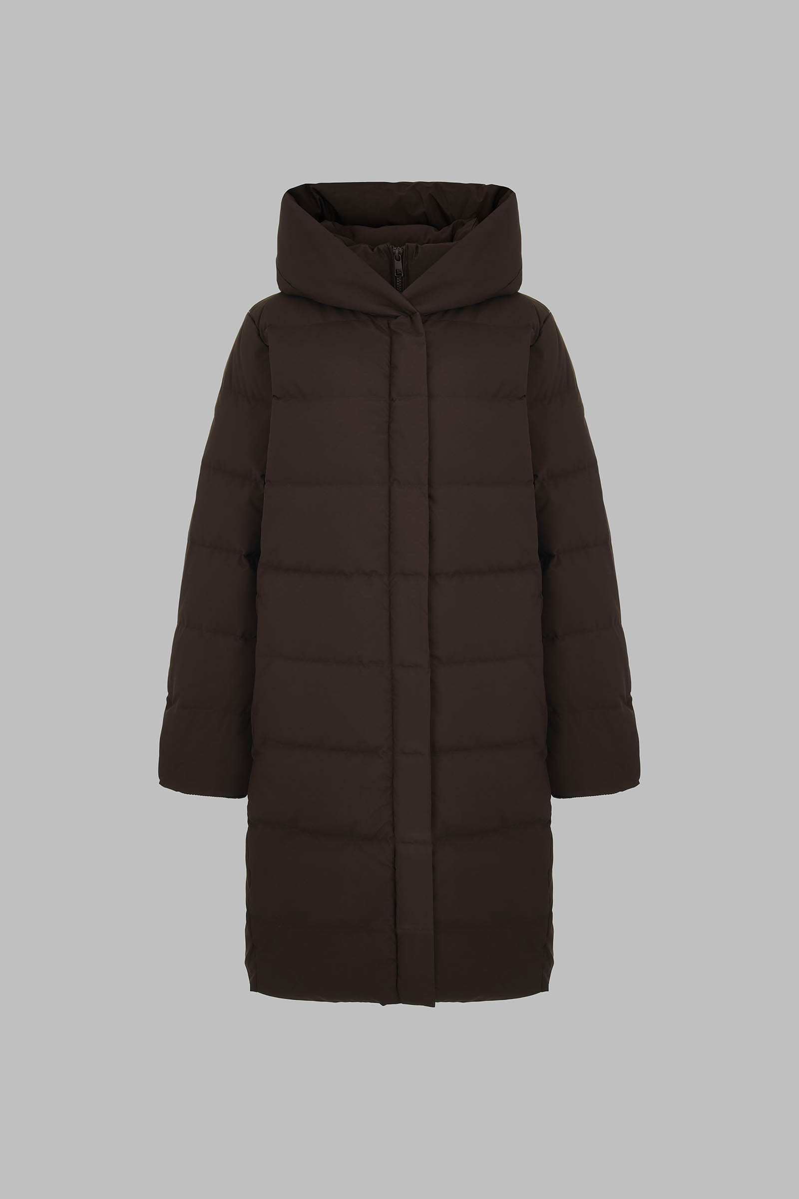 Длинный пуховик с натуральным пухом