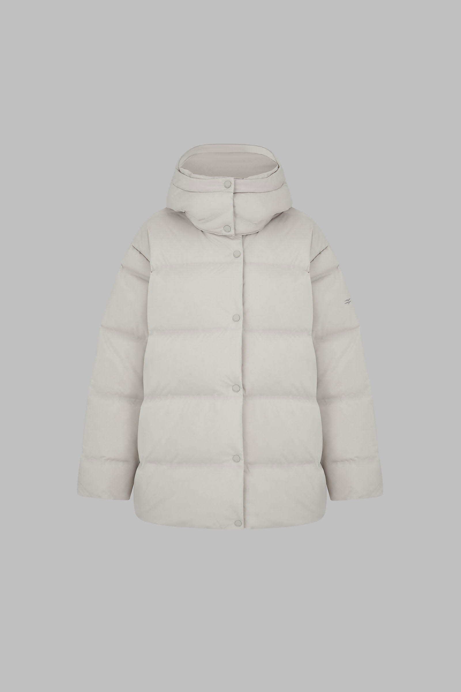 Удлиненный пуховик с натуральным пухом и термостежкой