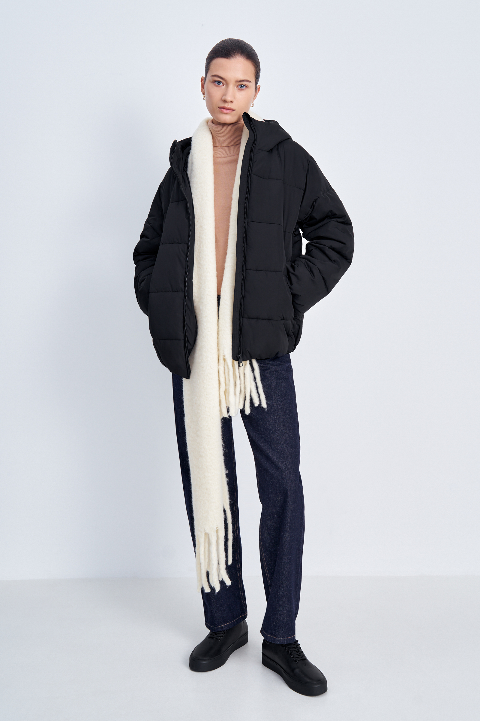 Утепленная куртка свободного силуэта