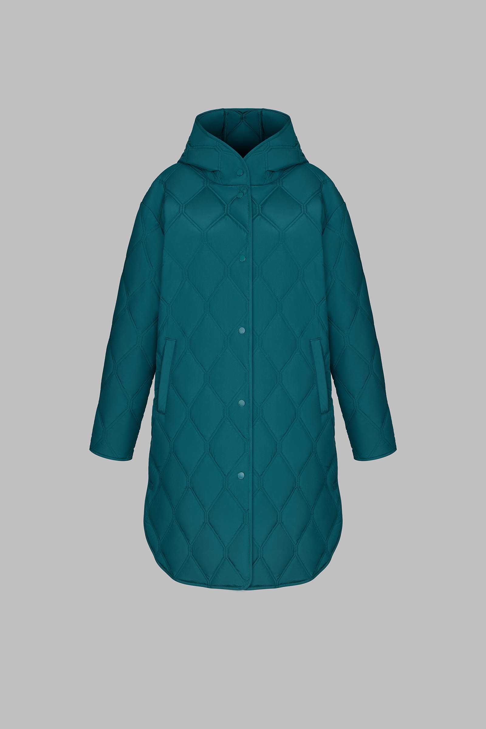Утепленное пальто с капюшоном