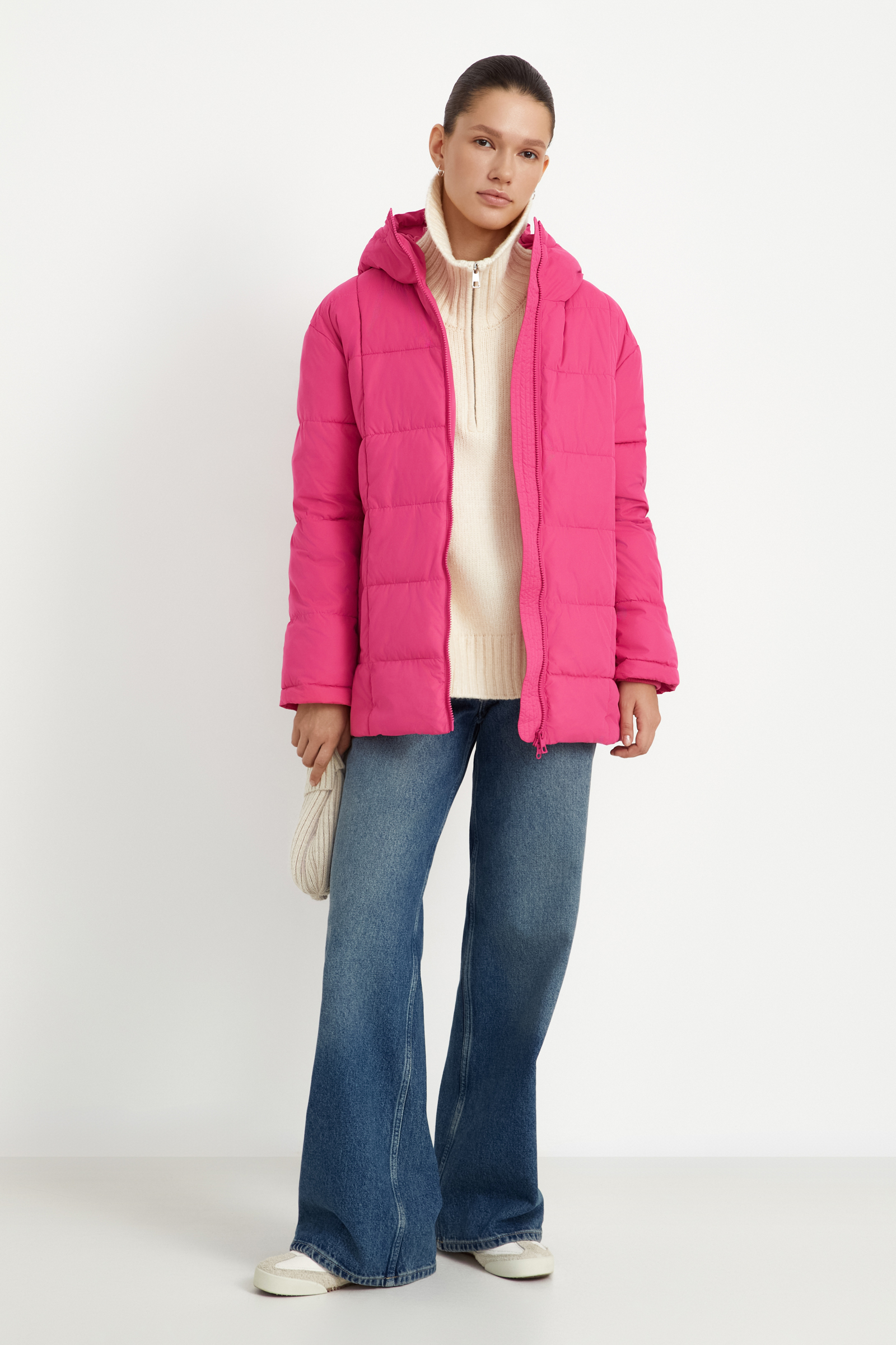 Утепленная куртка прямого силуэта