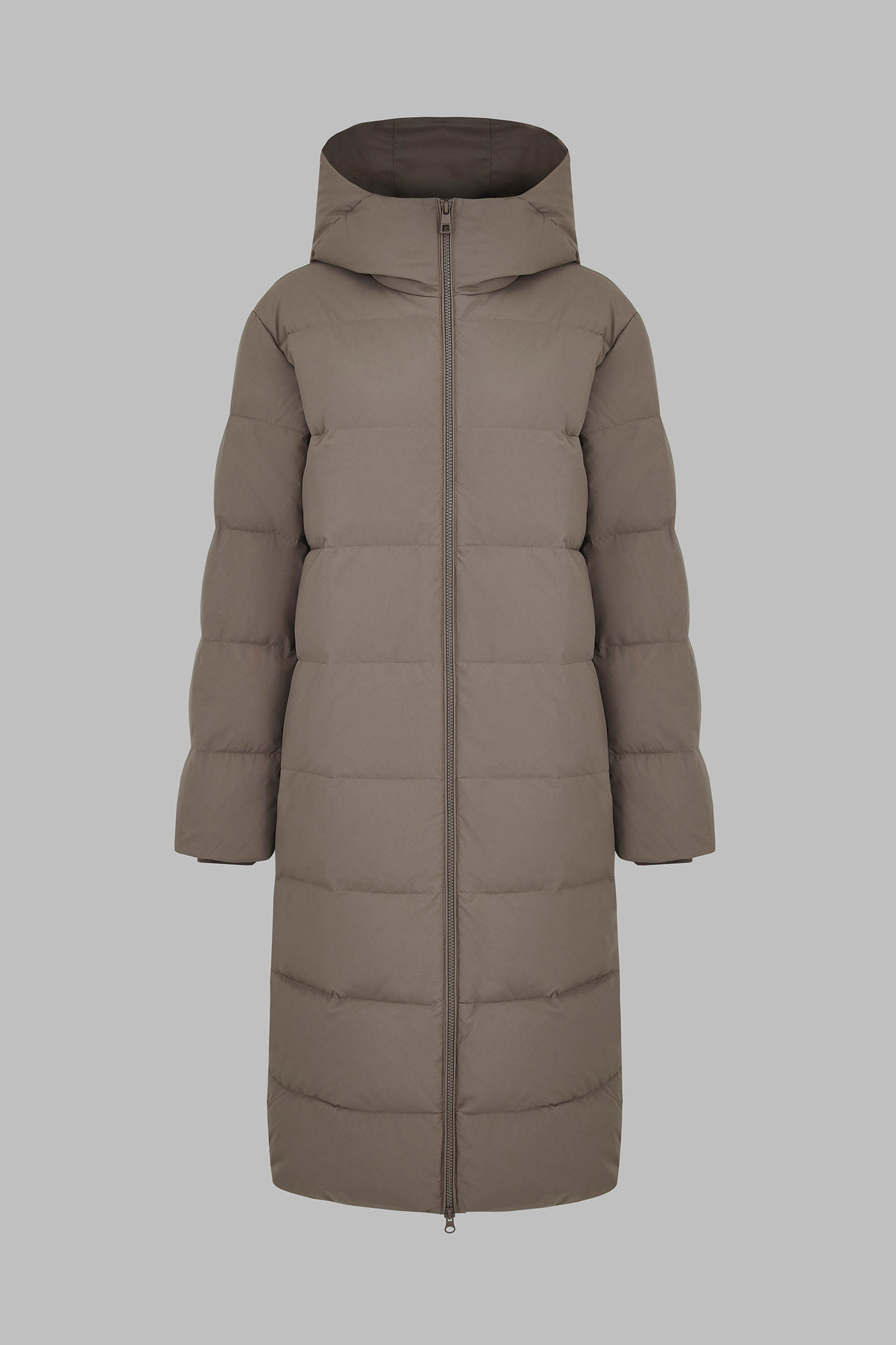Длинный пуховик с натуральным пухом