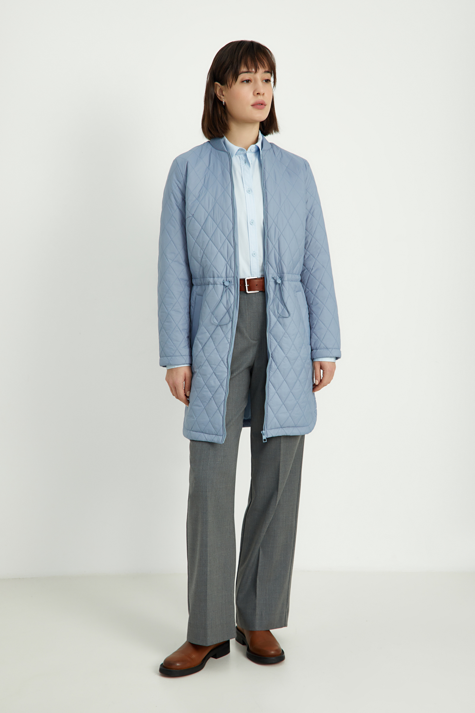 Утепленное полупальто с утяжником