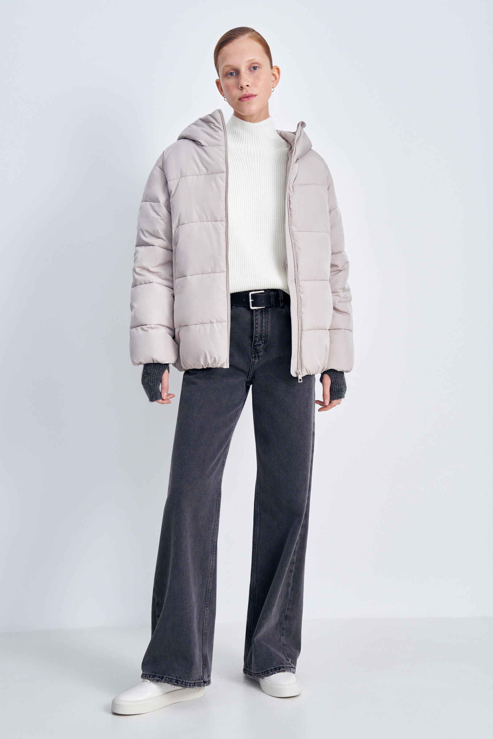 Утепленная куртка свободного силуэта