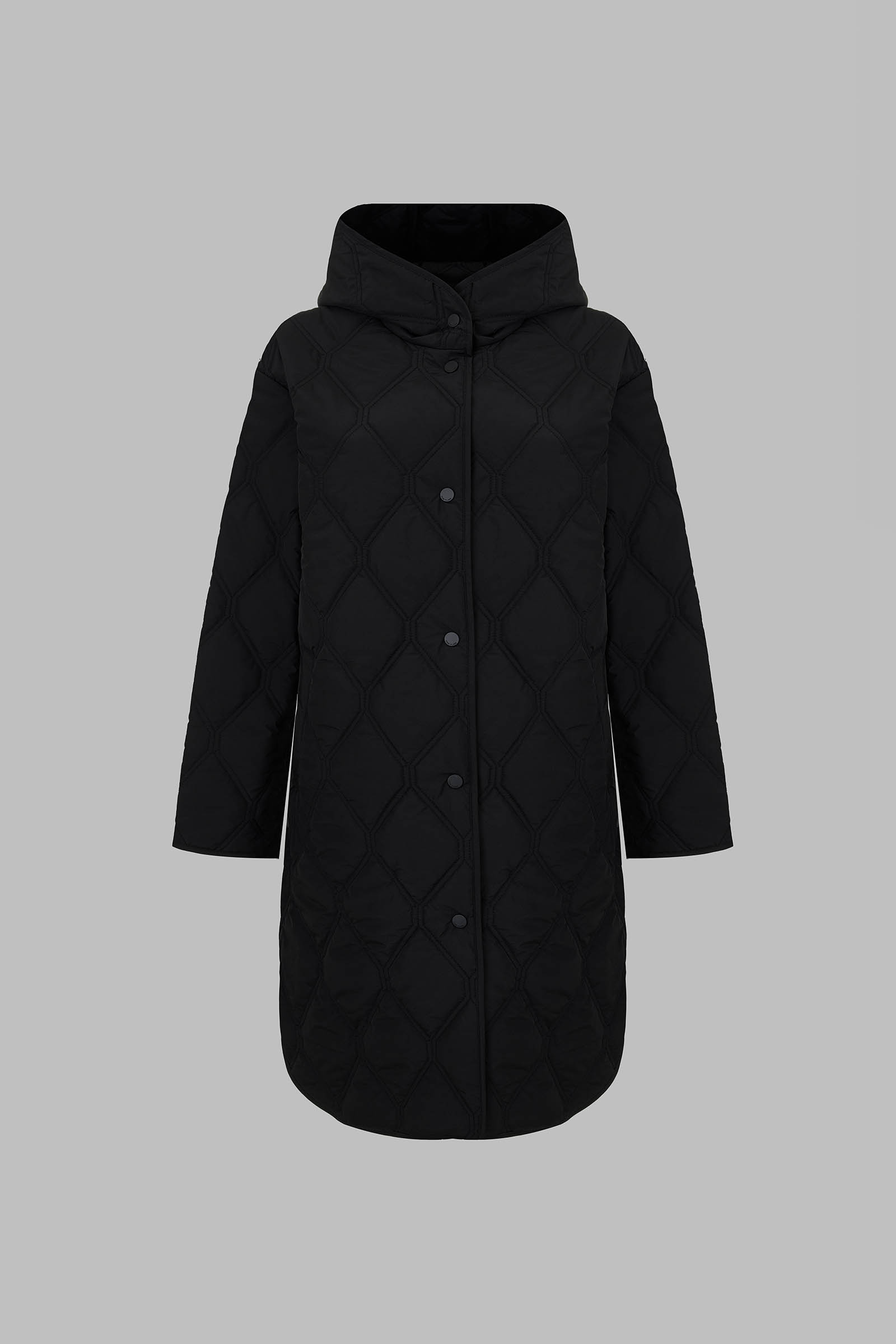 Утепленное пальто с капюшоном