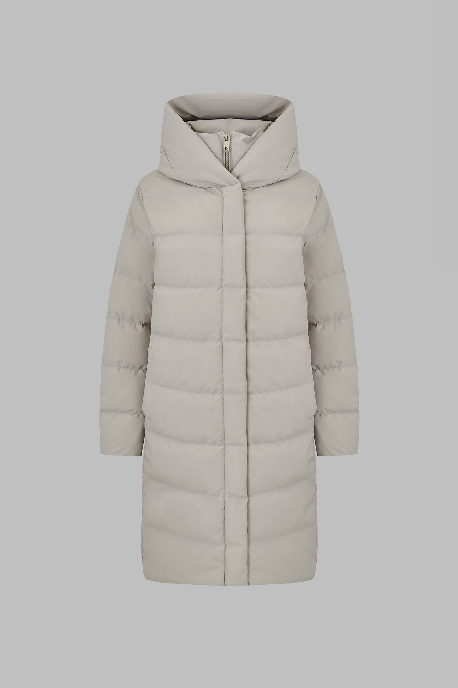 Длинный пуховик с натуральным пухом