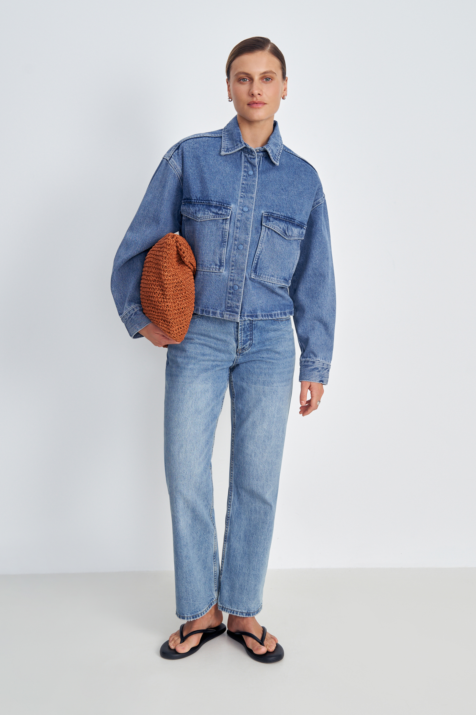 Джинсовая куртка-рубашка