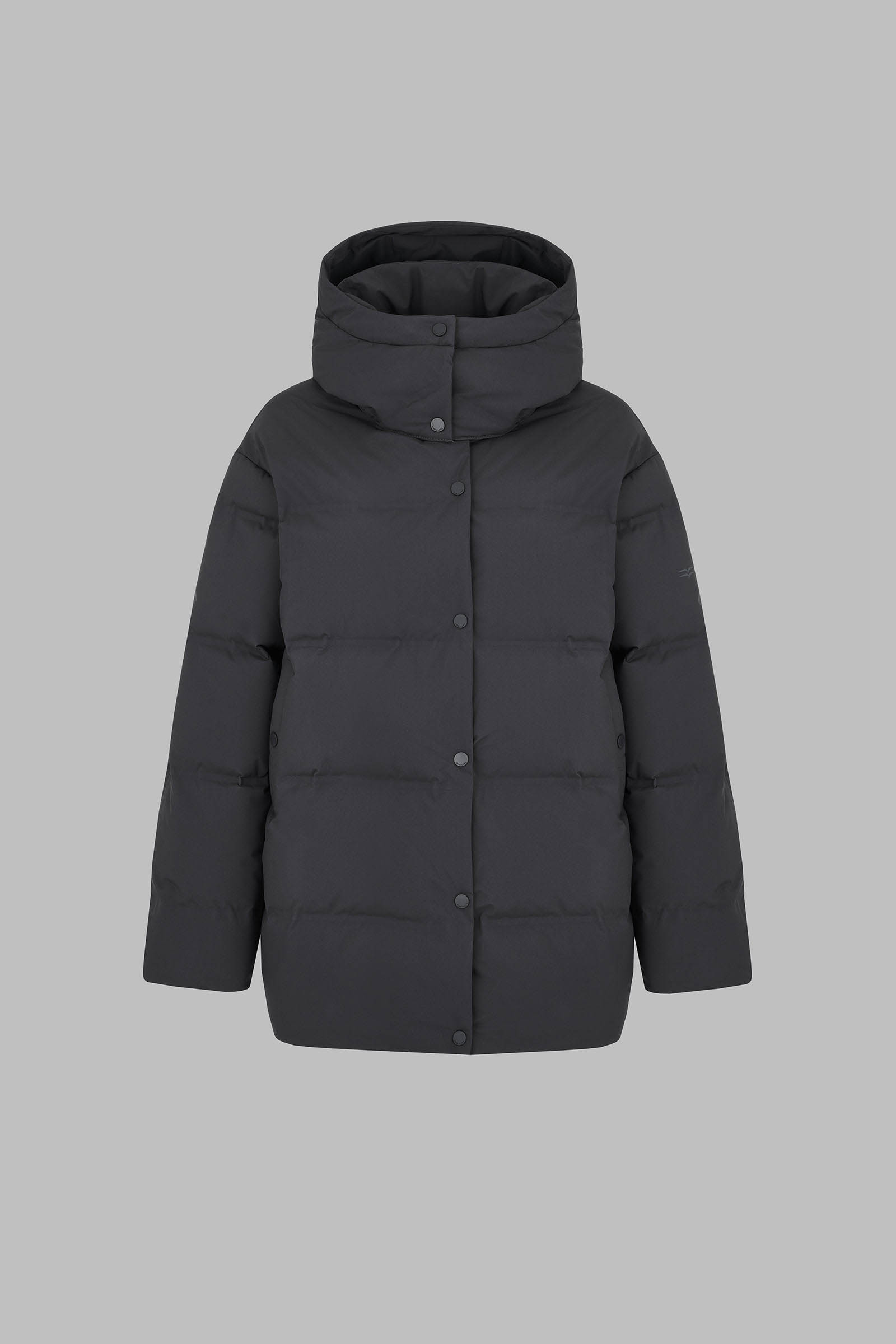 Удлиненный пуховик с натуральным пухом и термостежкой