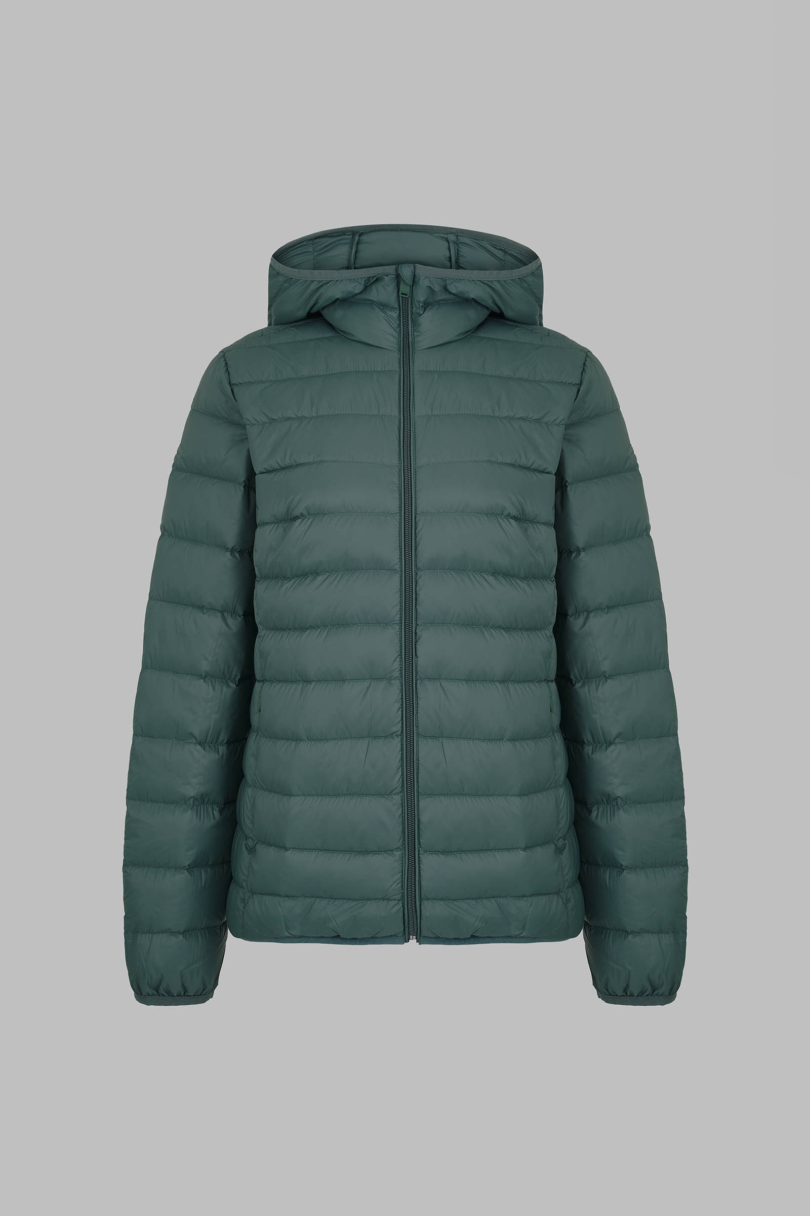 Стеганый пуховик с натуральным пухом