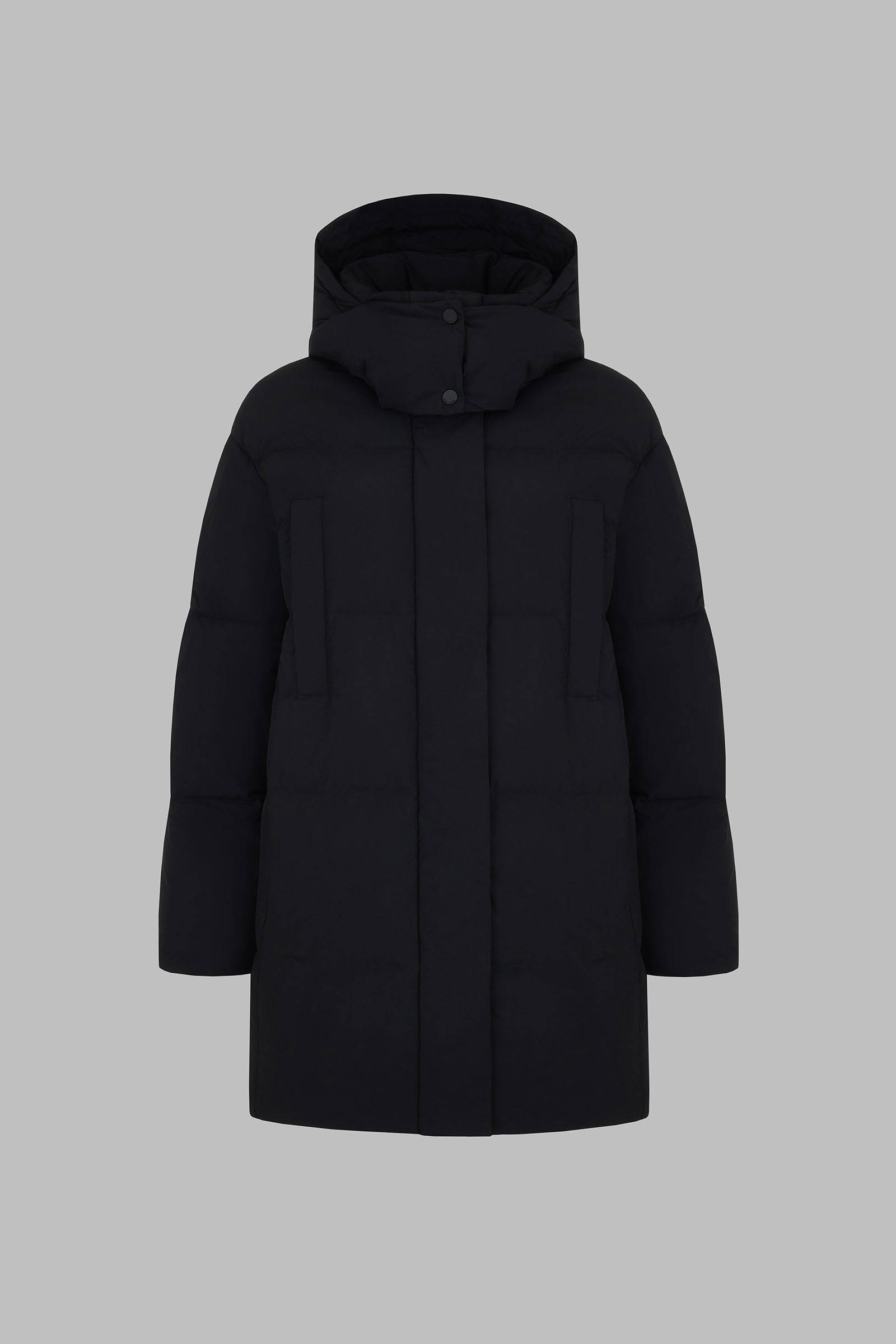 Удлиненный пуховик с натуральным пухом